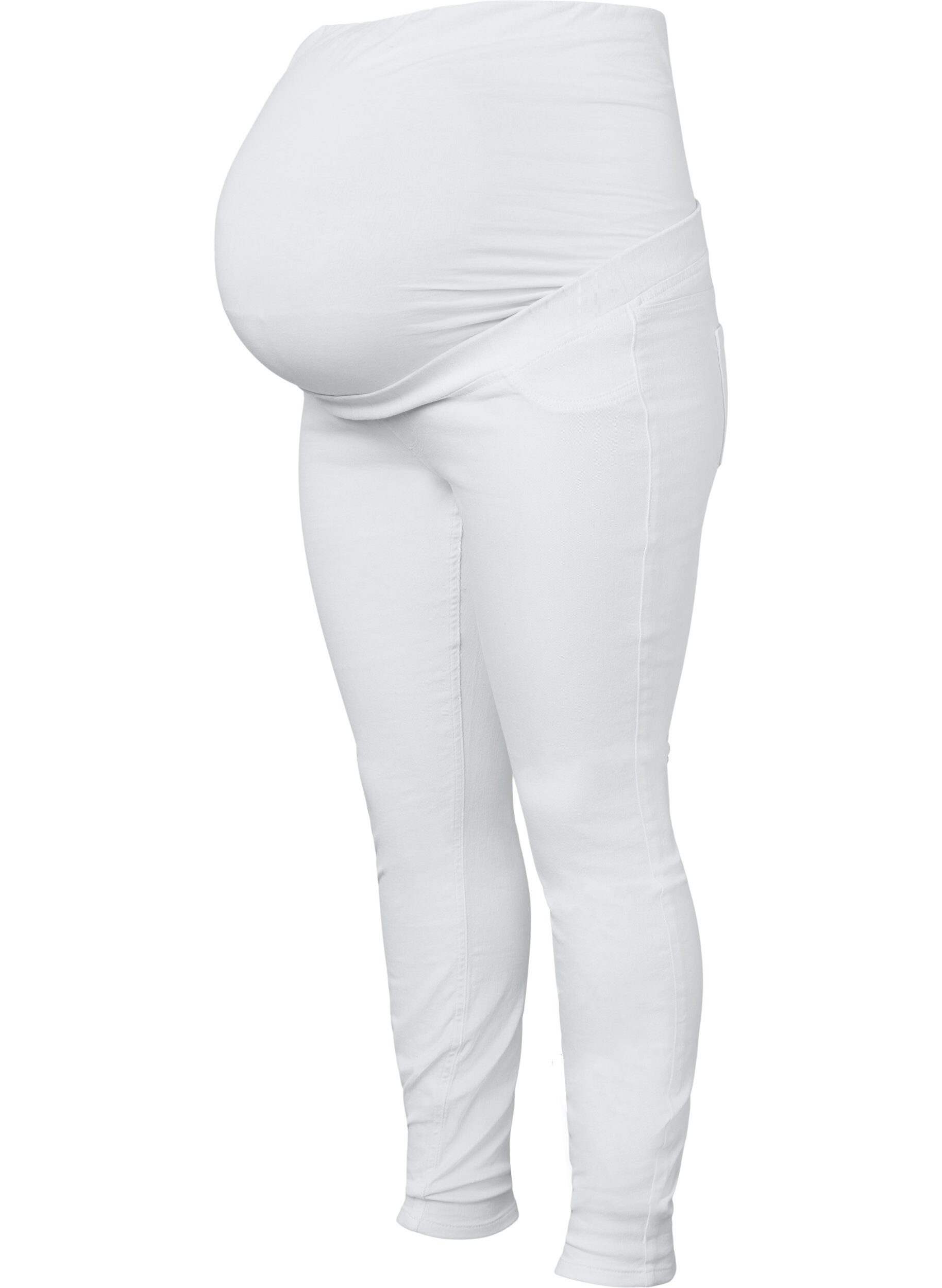 ZizziSchwangerschafts-Jeggings aus Baumwolle, White, Packshot image number 0