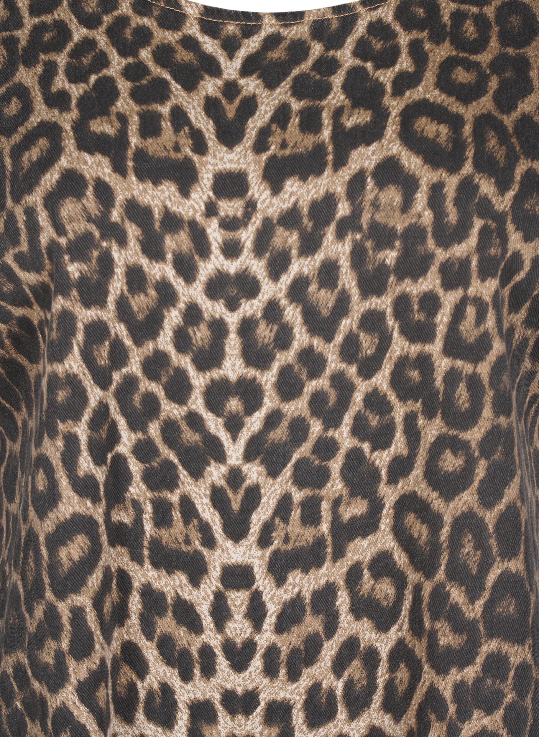 ZizziJeanskleid mit Leoparden-Print, Braun, Packshot image number 2
