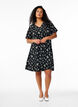 Kleid mit kurzen &Auml;rmeln und V-Ausschnitt, Schwarz, Model image number 1