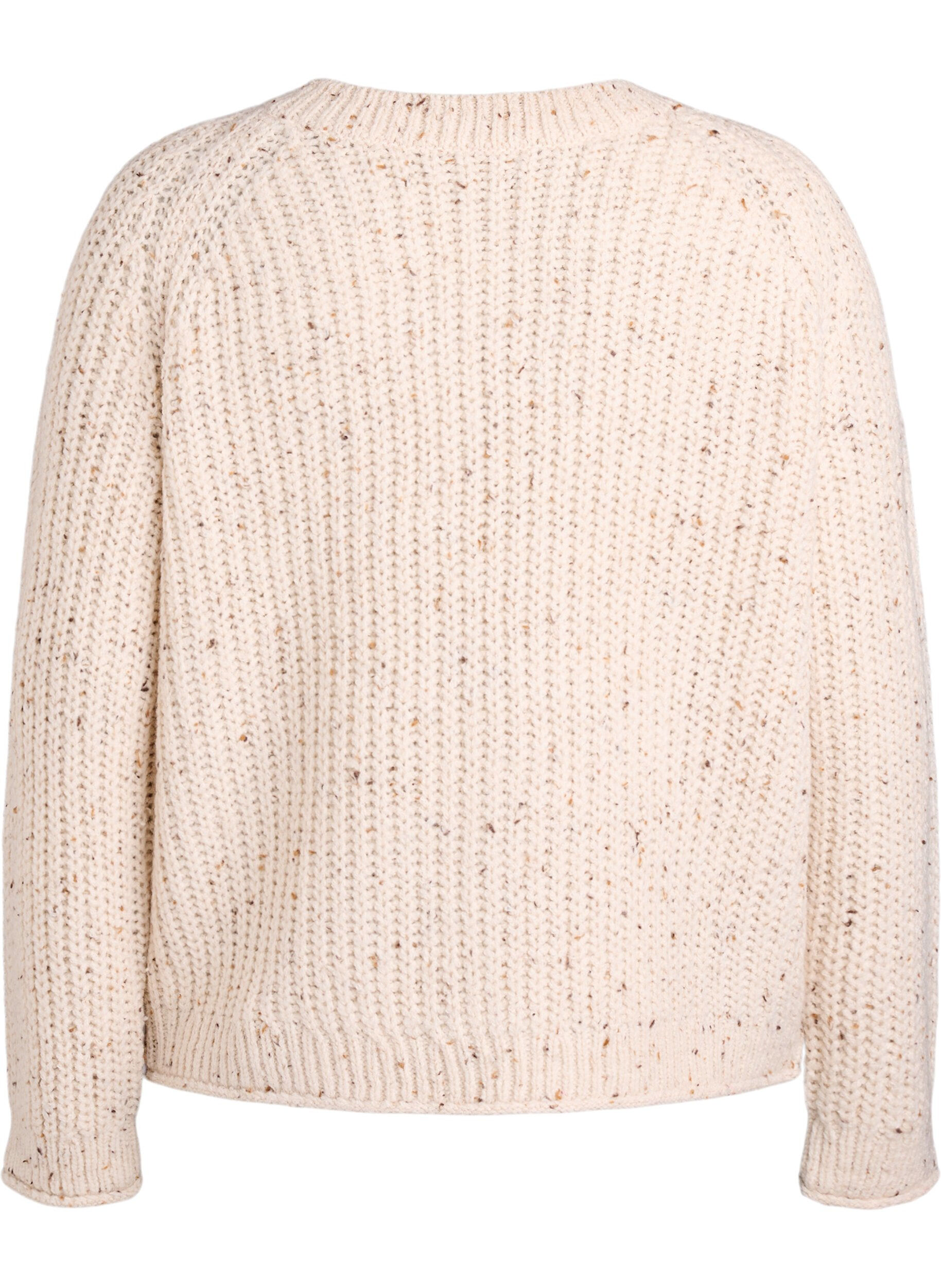 ZizziStrickpullover mit Raglan&auml;rmeln, Beige, Packshot image number 1
