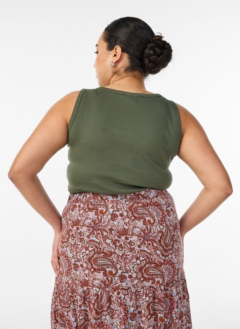 Tailleiertes Top mit Motiv, Gr&uuml;n, Model image number 2