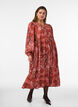Midi-Kleid aus Viskose mit Paisleymuster, Orange, Model image number 0
