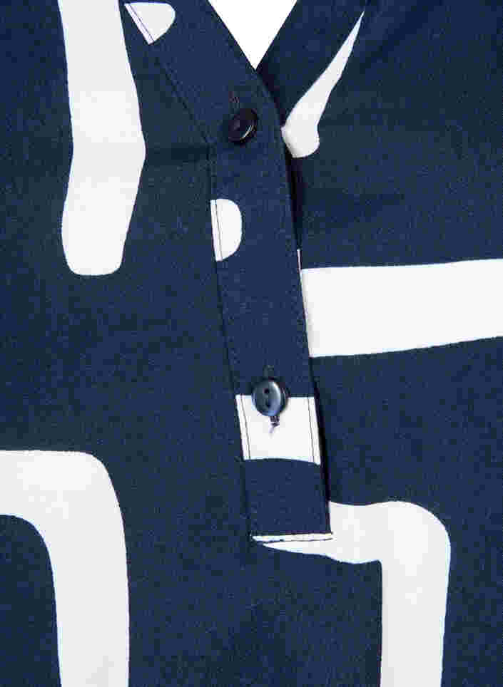 Bluse aus Viskose mit Print und Smock, Night Sky Geometric, Packshot image number 2
