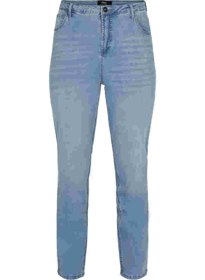 Jeans mit extra hoher Taille, Light blue, Packshot image number 0