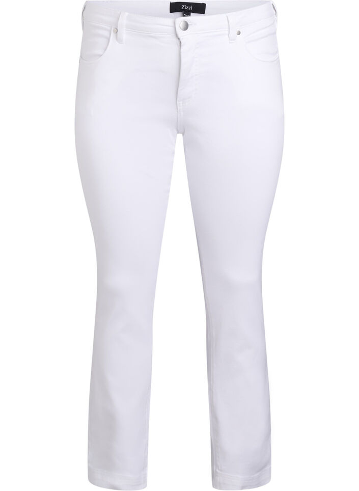 Slim Fit Emily Jeans mit normaler Taillenh&ouml;he, Wei&szlig;, Packshot image number 0