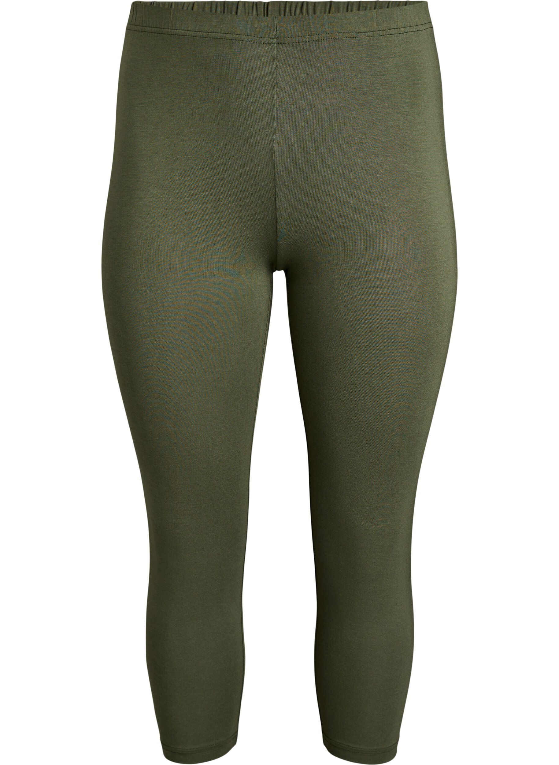 ZizziBasic 3/4-Leggings aus Viskose, Gr&uuml;n, Packshot image number 0