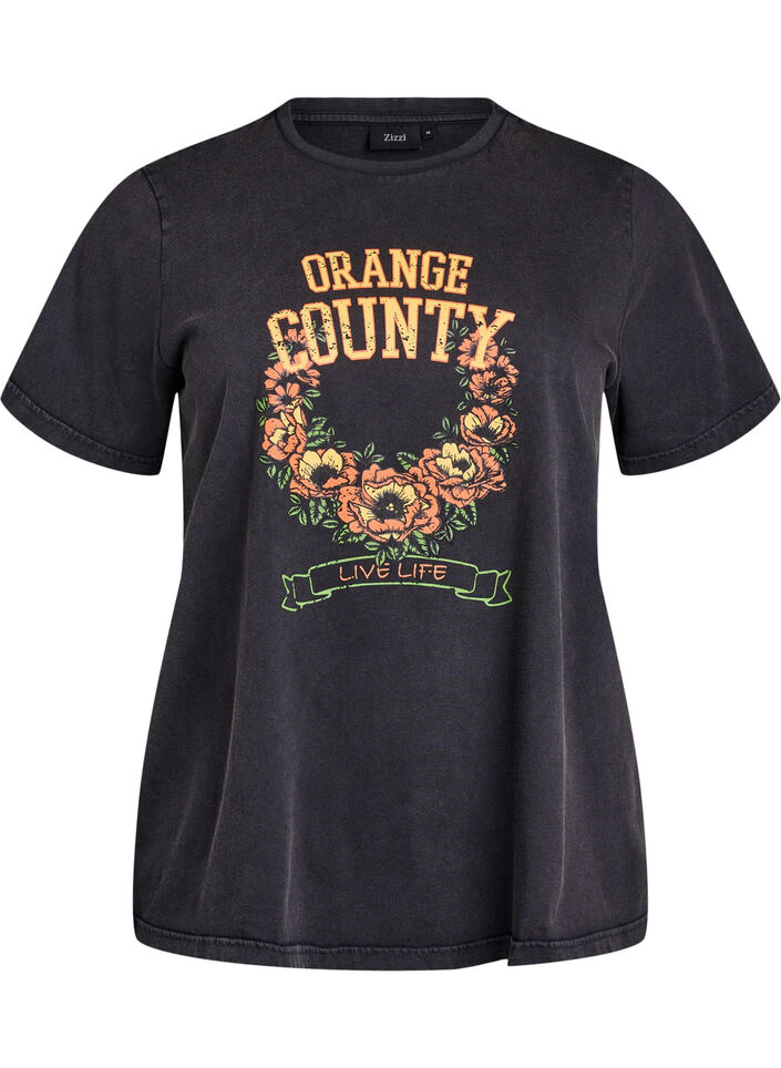 T-Shirt aus Bio-Baumwolle mit coolem Print, Grau, Packshot image number 0