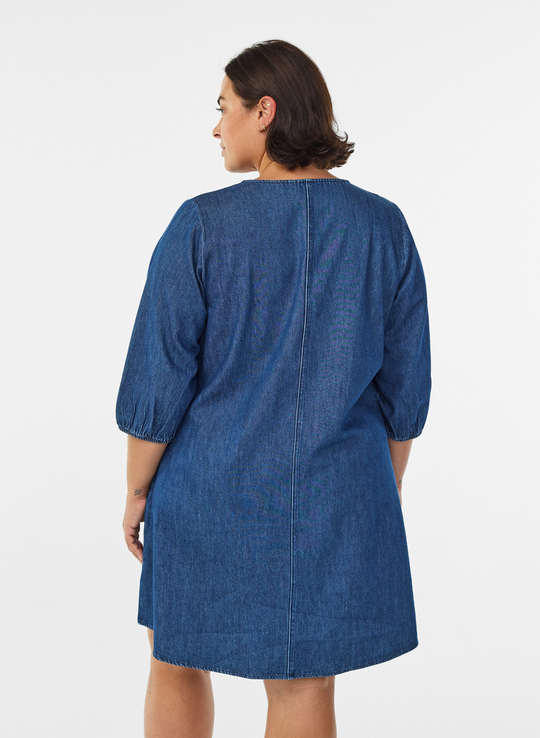 ZizziJeanskleid mit 3/4-&Auml;rmeln, Blau, Model image number 2