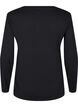 Lang&auml;rmelige Bluse aus Wolle und Viskose, Schwarz, Packshot image number 1