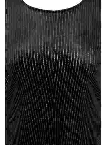 Glitzerkleid aus Samt mit langen Ärmeln, Black Silver Lurex, Packshot image number 2