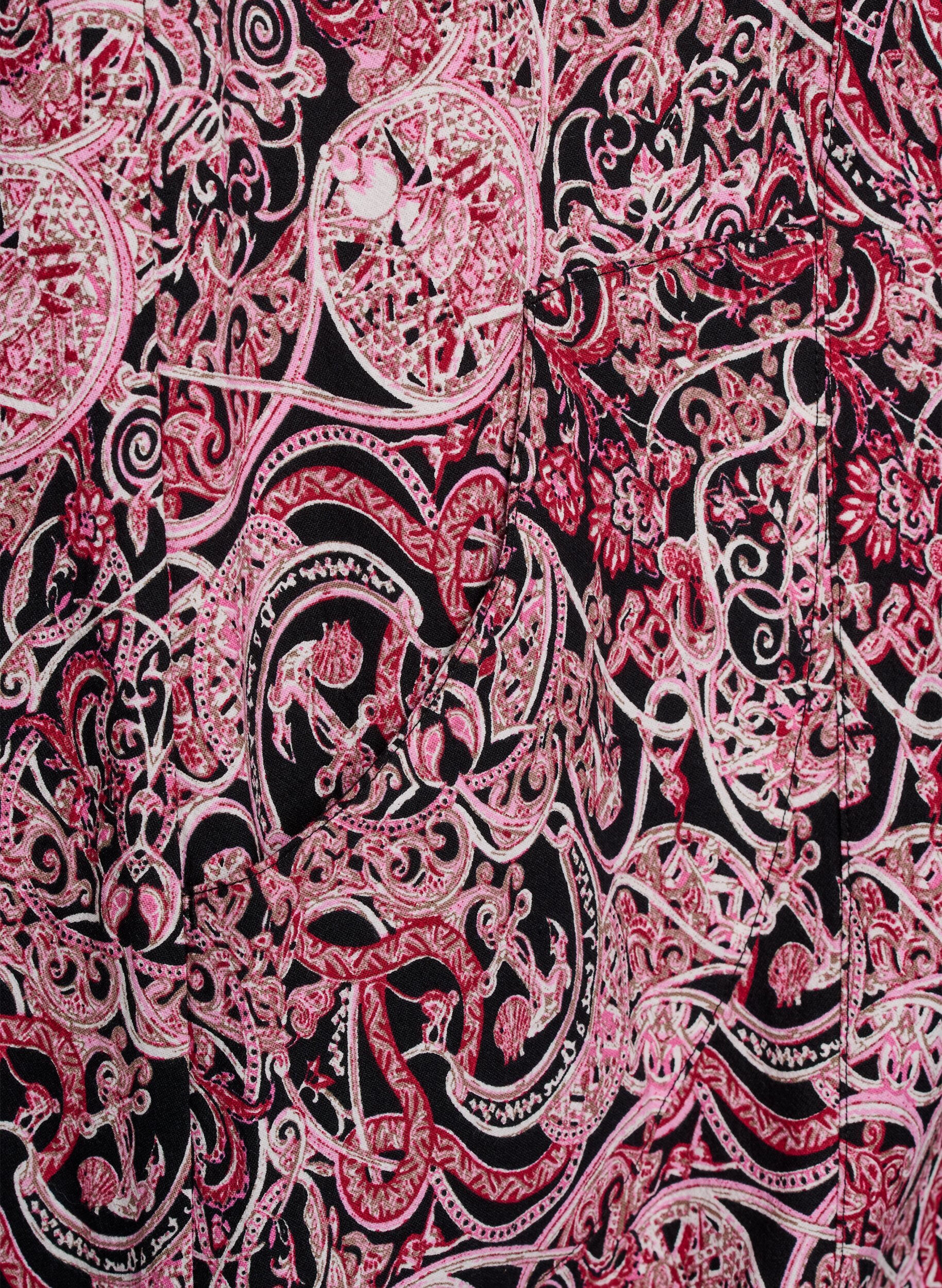 ZizziKurz&auml;rmliges Baumwollkleid mit Aufdruck, Schwarz, Packshot image number 3