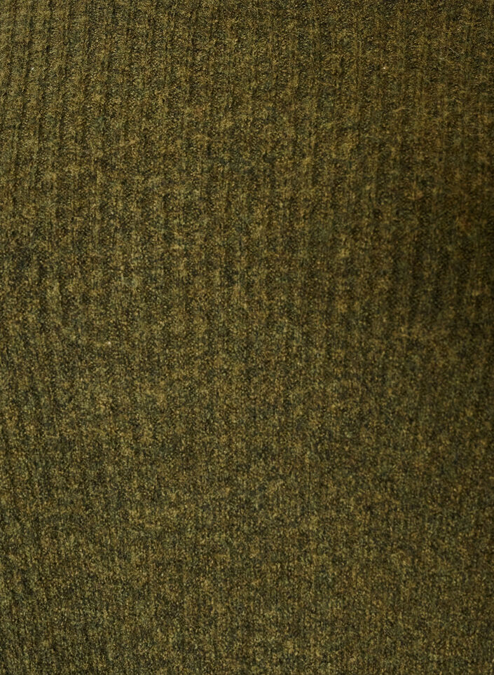 Gerippter Pullover mit Ballon&auml;rmeln, Gr&uuml;n, Packshot image number 2
