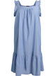 Midikleid aus Baumwolle mit R&uuml;schendetails, Blau, Packshot image number 0