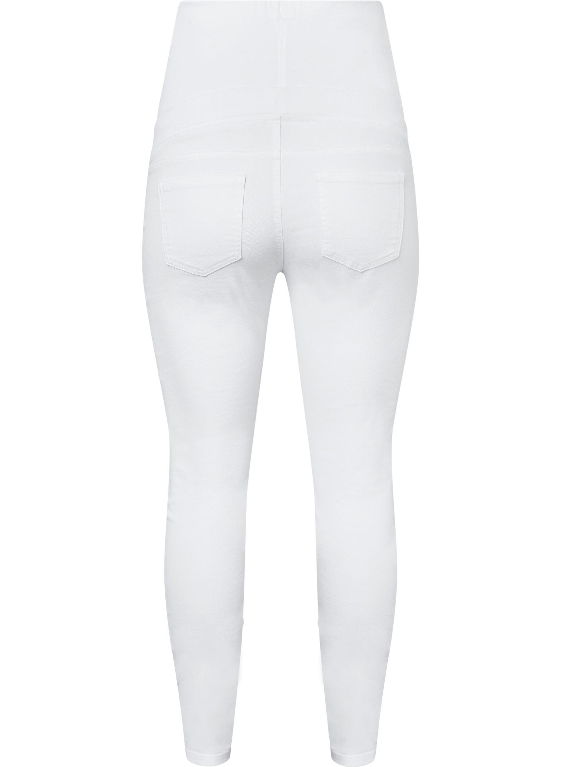 ZizziSchwangerschafts-Jeggings aus Baumwolle, White, Packshot image number 1
