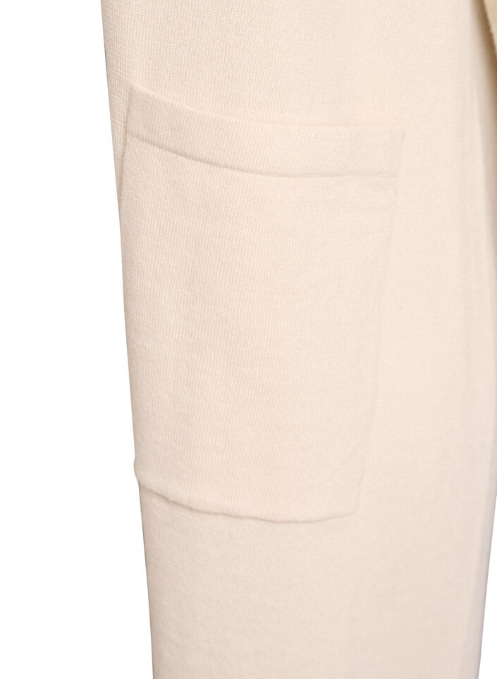 Lange, offene Strickjacke mit Taschen, Beige, Packshot image number 3