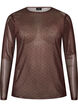 Bluse aus Mesh mit Print, Braun, Packshot image number 0
