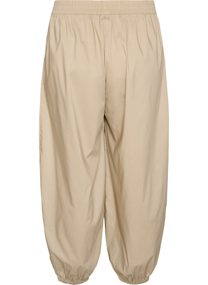 Ballonhose mit Taschen und elastischem Bund, Beige, Packshot image number 1