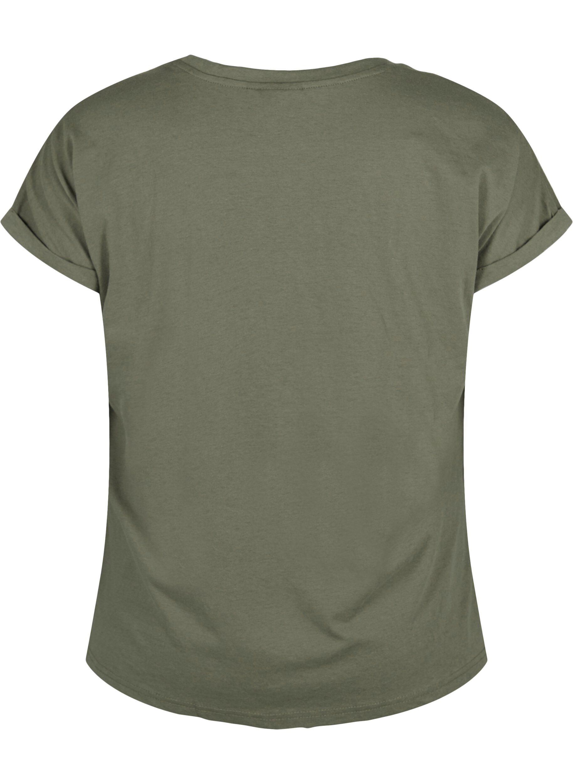 ZizziKurz&auml;rmeliges T-Shirt aus einer Baumwollmischung, Gr&uuml;n, Packshot image number 1