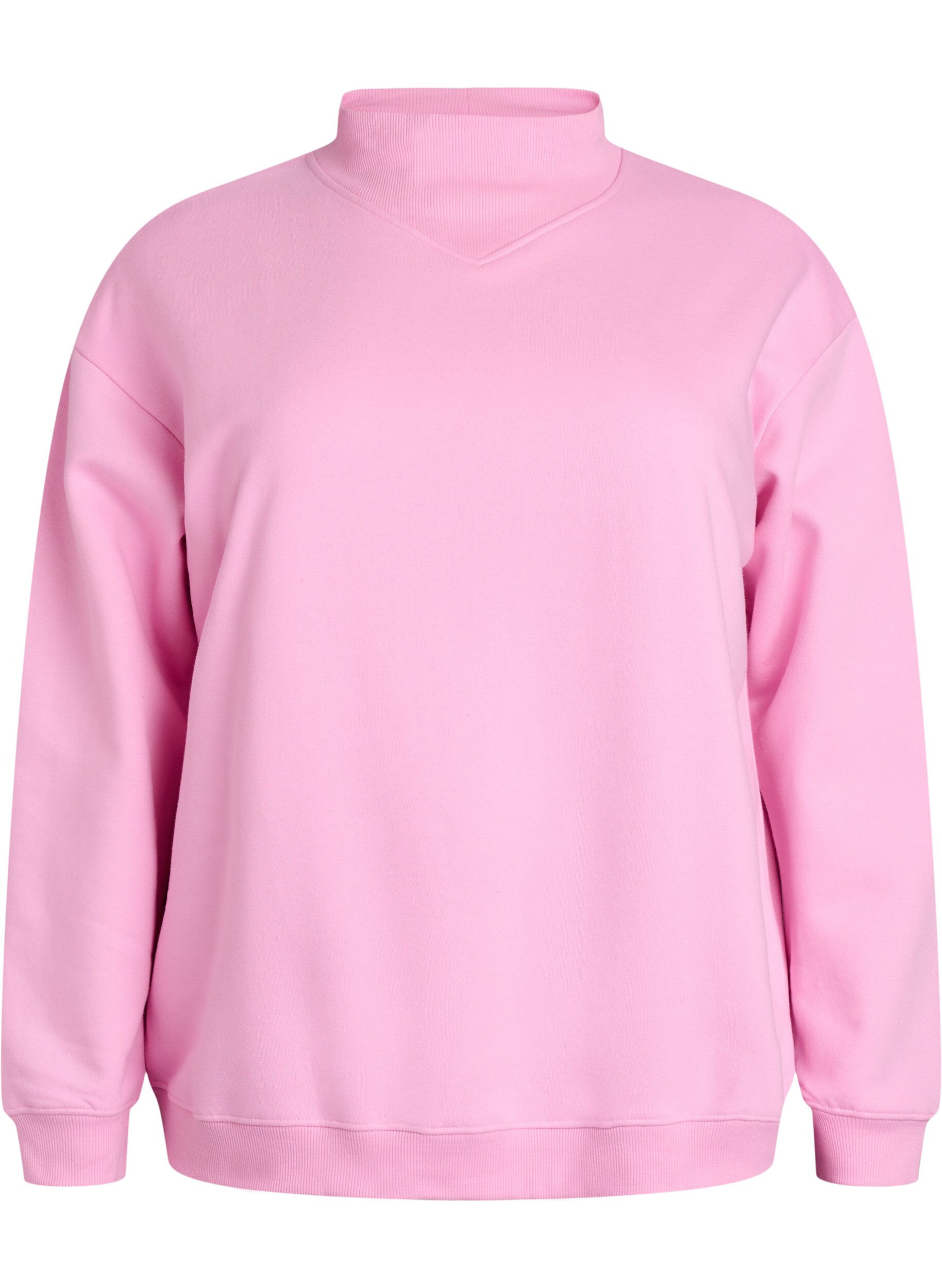 ZizziSweatshirt mit hohem Kragen und langen &Auml;rmeln, Pink, Packshot image number 0