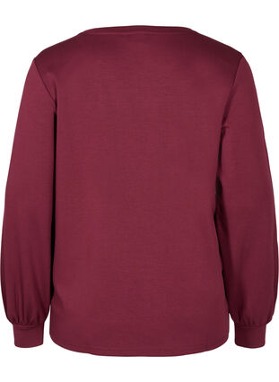 Sweatshirt mit Rundhalsausschnitt und langen Ärmeln, Zinfandel, Packshot image number 1