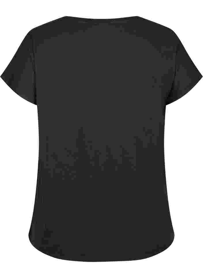 Einfarbiges Trainings-T-Shirt, Black, Packshot image number 1