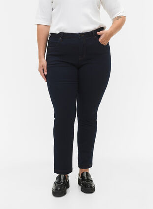 Slim Fit Emily Jeans mit normaler Taillenhöhe, Unwashed, Model image number 2