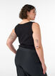 Tailleiertes Top mit Motiv, Schwarz, Model image number 2