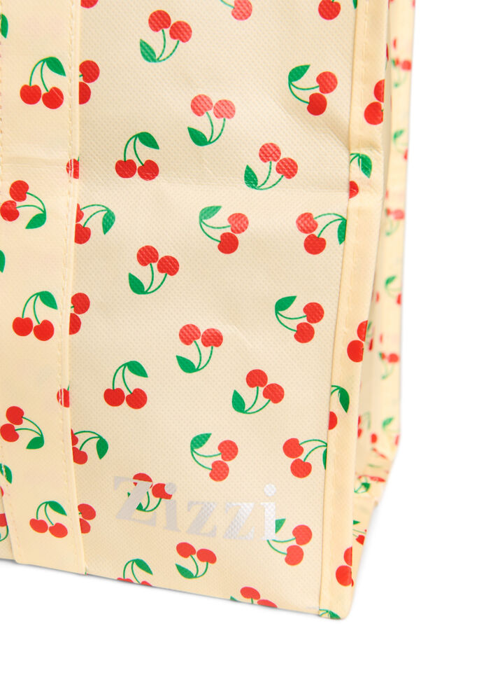 Einkaufstasche mit Rei&szlig;verschluss, Gelb, Packshot image number 2