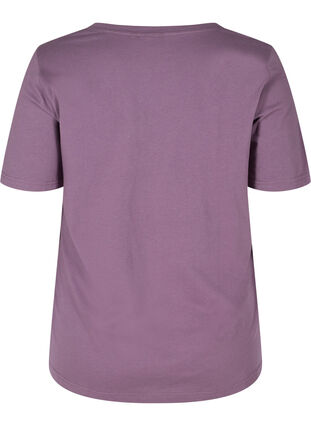 T-Shirt aus Bio-Baumwolle mit V-Ausschnitt, Vintage Violet, Packshot image number 1