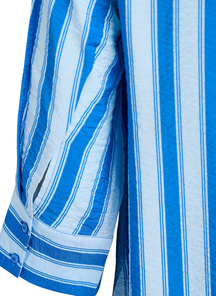 Kleid mit Kragen und Brusttasche, Blau, Packshot image number 3