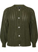 Strickjacke mit Lochmuster, Gr&uuml;n, Packshot image number 0