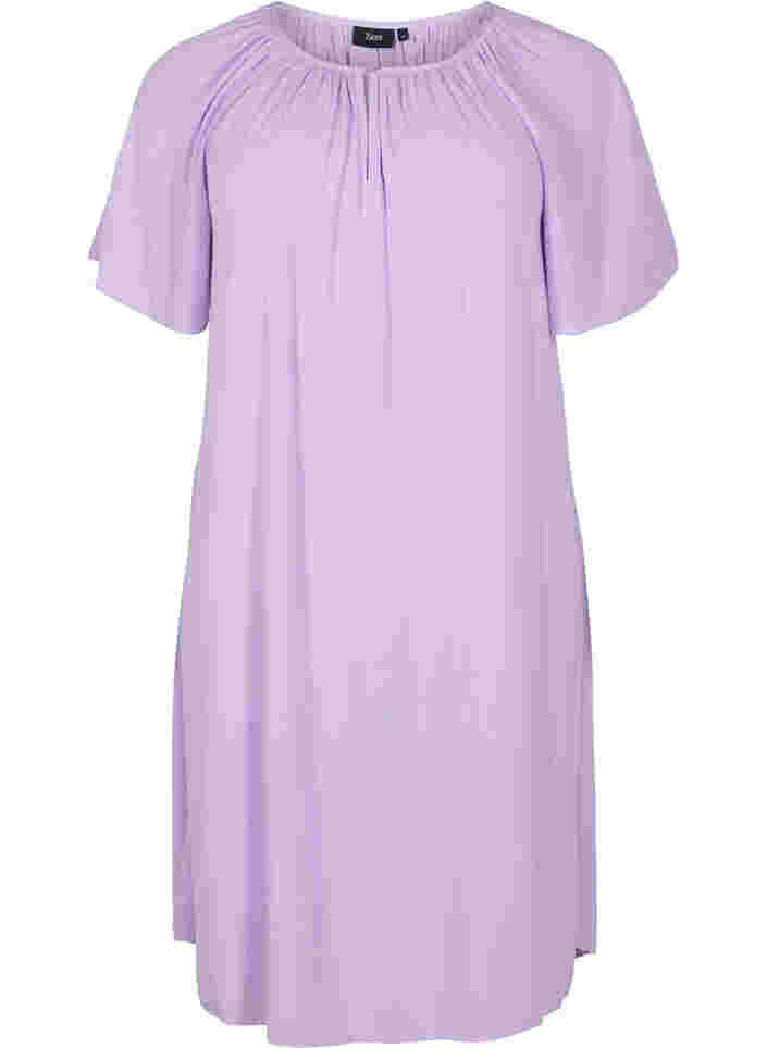 Kurzärmeliges Kleid aus Viskose, Lavendula, Packshot image number 0