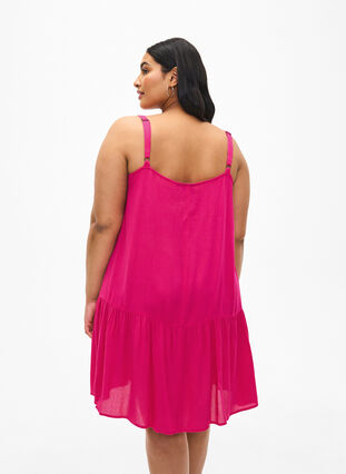 Sommerkleid aus Viskose mit Trägern, Raspberry Sorbet, Model image number 1