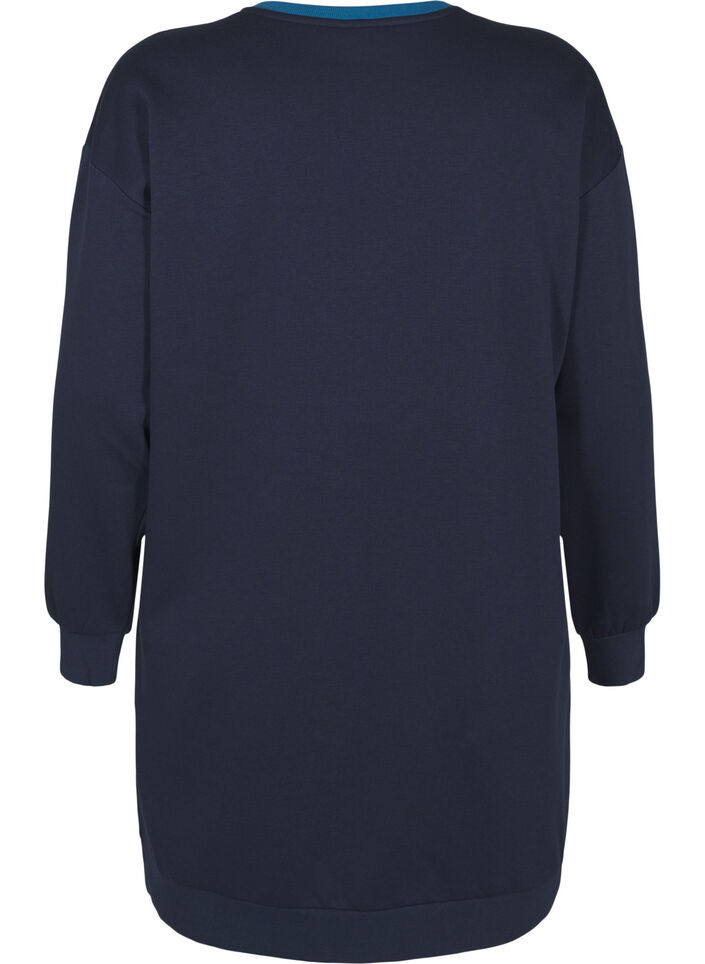 Langes Sweatshirt mit Farbblock, Navy B. Color Block, Packshot image number 1