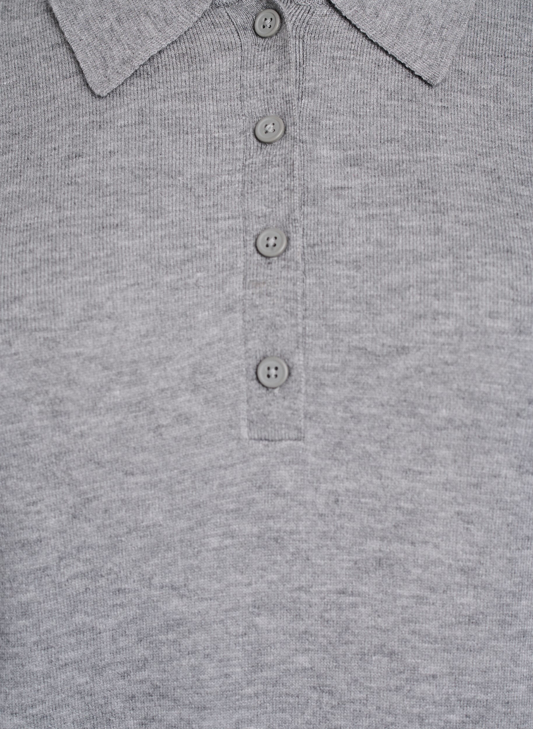 ZizziStrickbluse mit Kragen, Grau, Packshot image number 2