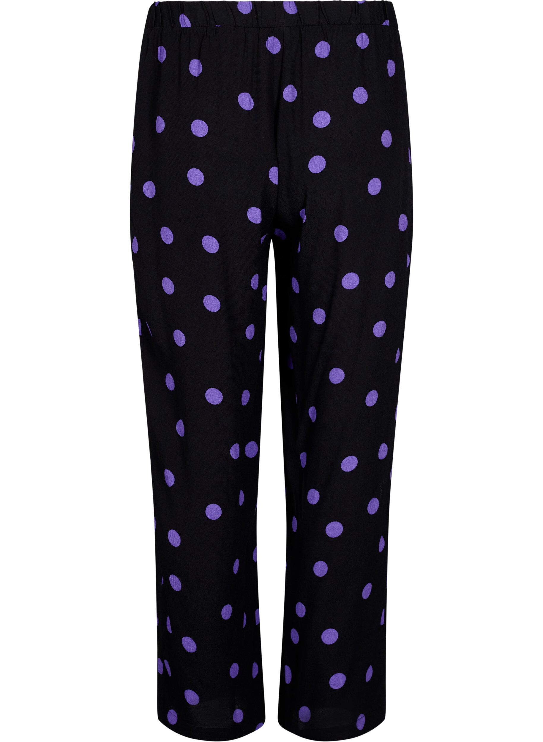 ZizziViskosehose mit Punkten, Black w. Purple Dot, Packshot image number 1