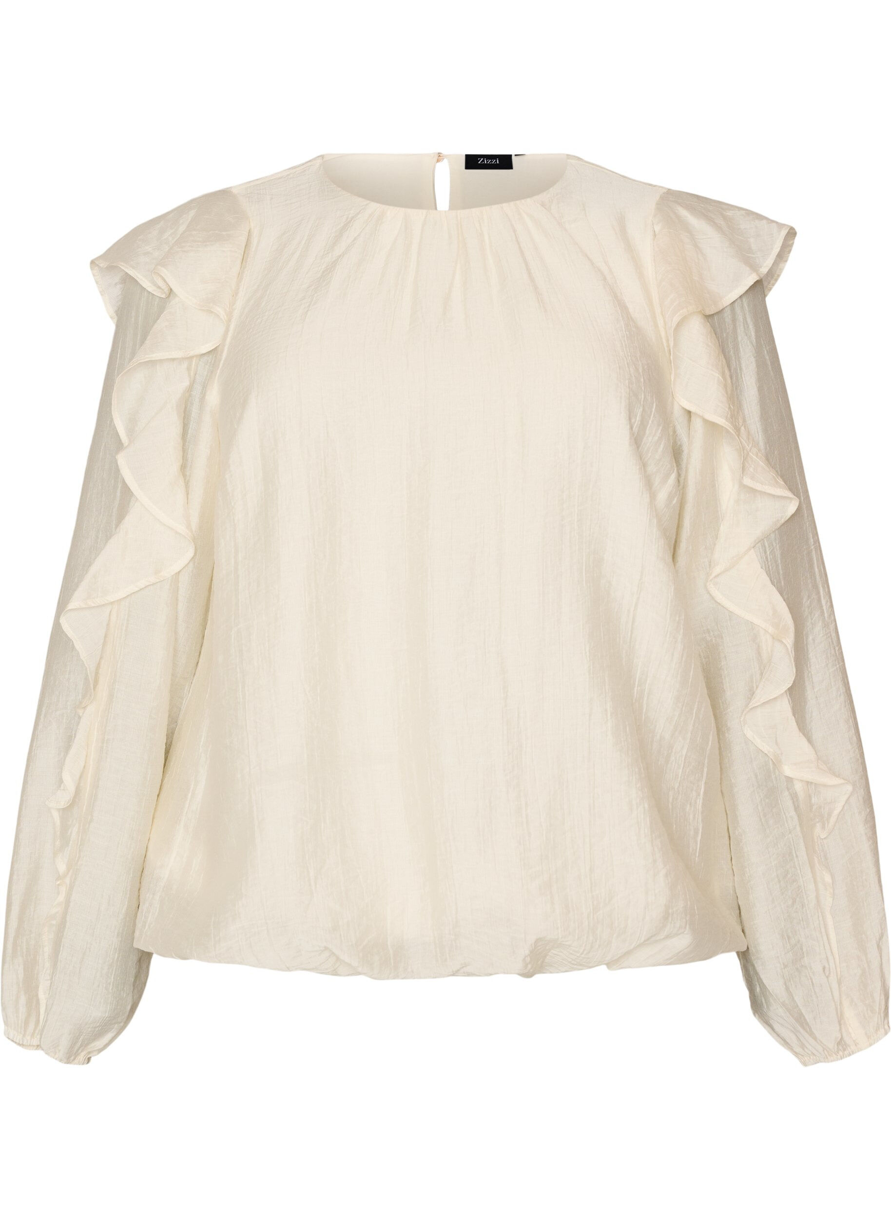ZizziBallonbluse mit R&uuml;schen, Vanille, Packshot image number 0