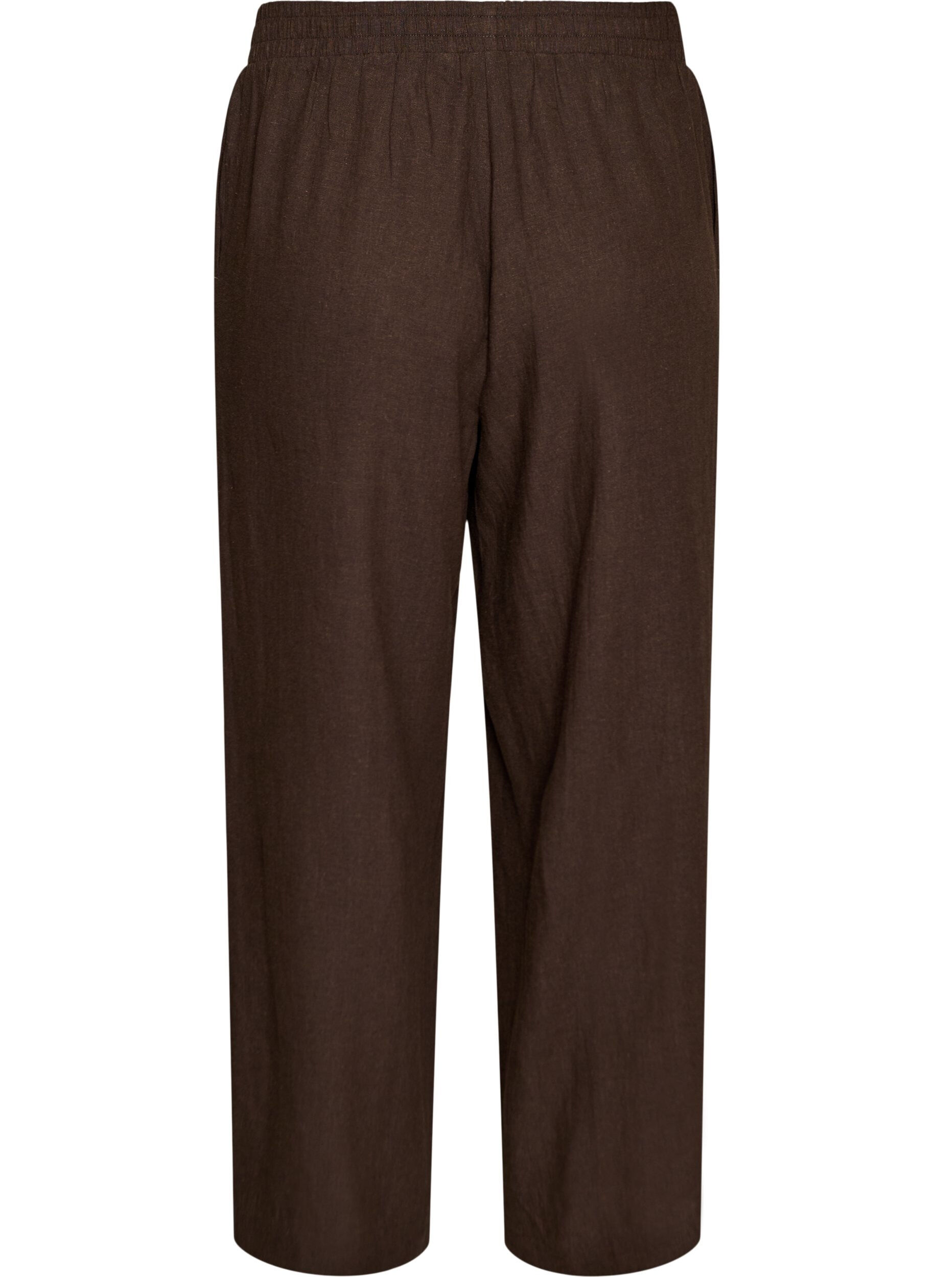 ZizziHose aus Leinen und Viskose mit weitem Bein, Braun, Packshot image number 1