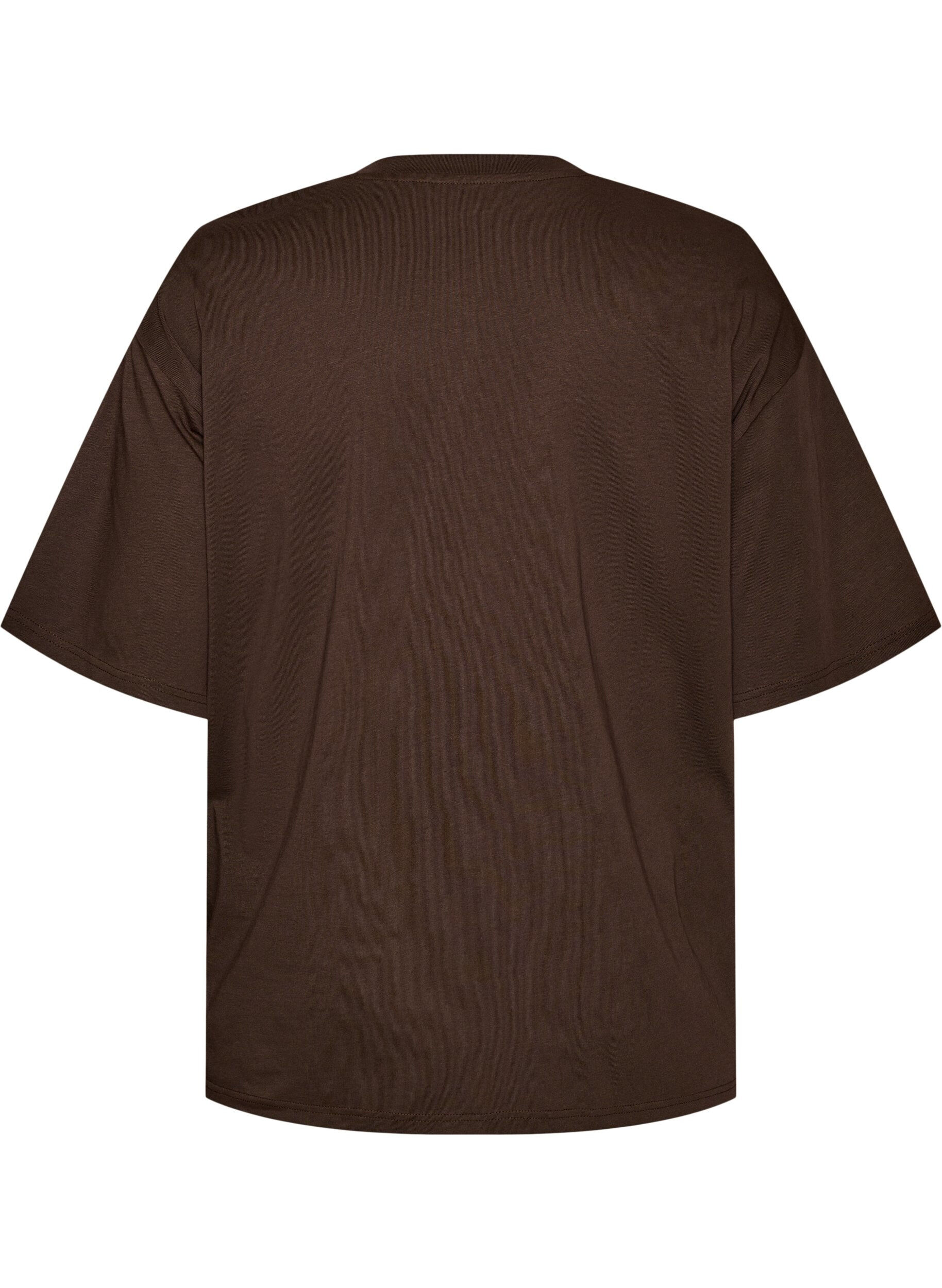 ZizziOversized T-Shirt mit gro&szlig;em Fotoprint, Braun, Packshot image number 1