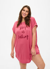 Kurzärmliges Nachthemd mit Textdruck, Slate Rose Sleep, Model