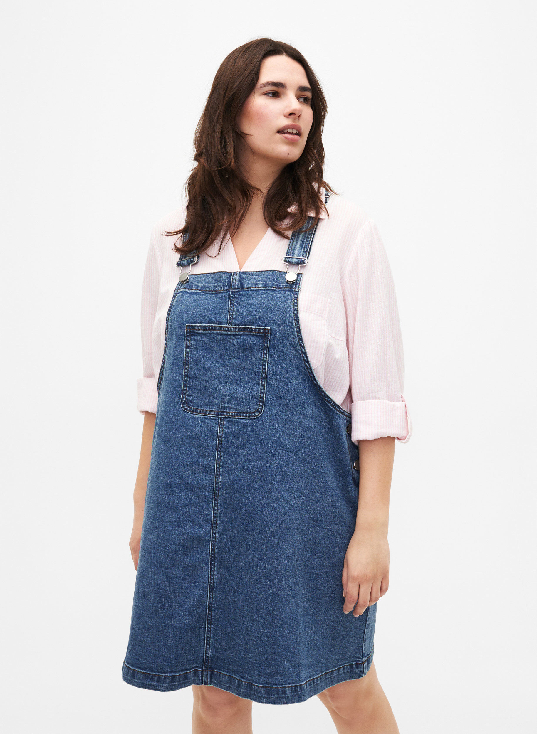 ZizziHemdbluse mit Knopfverschluss aus Baumwoll-Leinen-Gemisch, Rosebloom White, Model image number 0