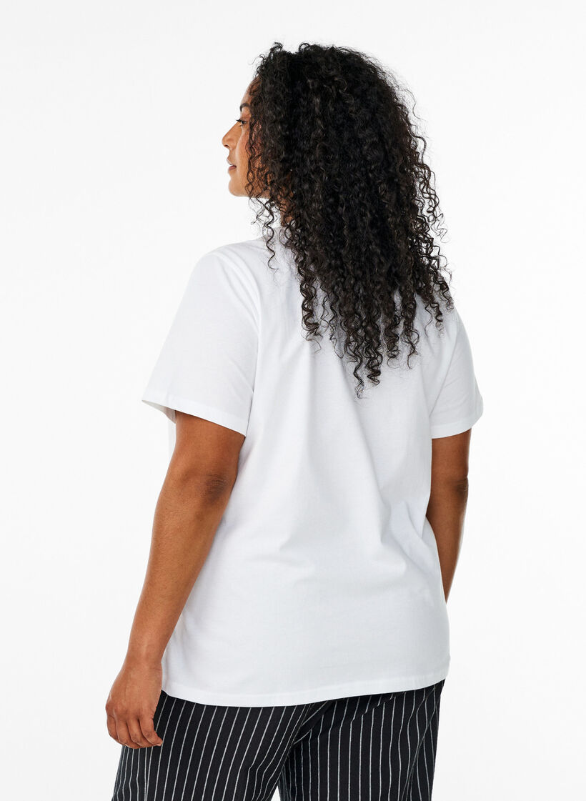 T-Shirt aus Biobaumwolle mit Zitrusmotiv, Wei&szlig;, Model image number 1