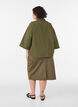 Lockere gestreifte Bluse mit 3/4-&Auml;rmeln, Gr&uuml;n, Model image number 2