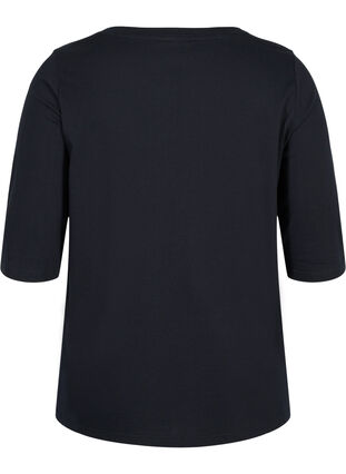 T-Shirt aus Bio-Baumwolle mit 2/4-Ärmeln, Black, Packshot image number 1