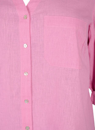 Hemdbluse mit Knopfverschluss aus Baumwoll-/Leinengemisch, Rosebloom, Packshot image number 2