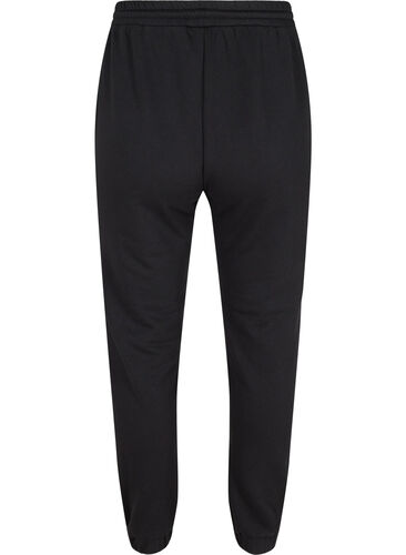 Einfarbige Sweatpants mit Taschen, Black, Packshot image number 1