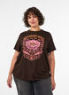 T-Shirt aus Bio-Baumwolle mit Frontprint, Braun, Model image number 0