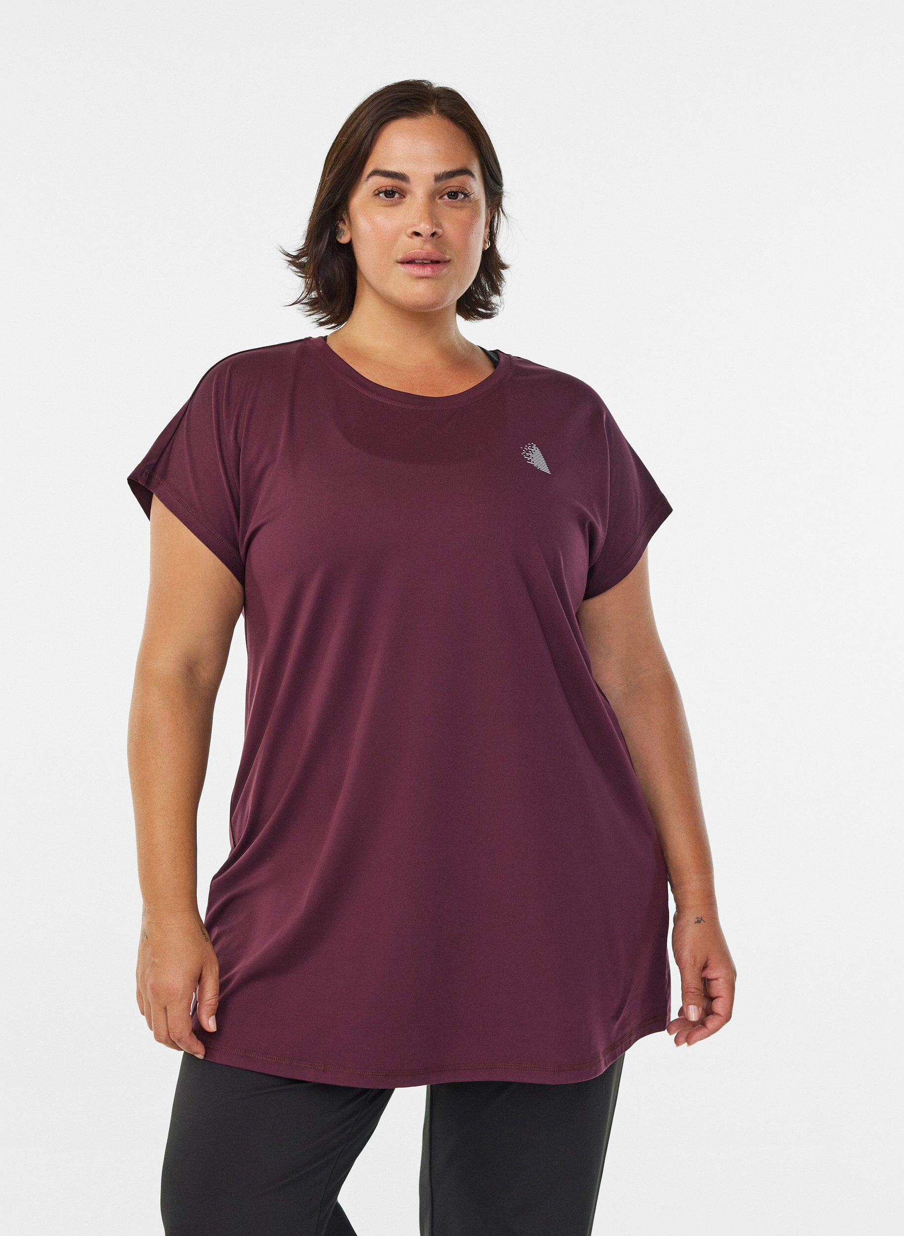 Langes Trainingsshirt, Rot, Model