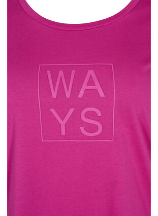 Kurzarm T-Shirt aus Baumwolle mit Aufdruck, Festival Fuchsia WAY, Packshot image number 2