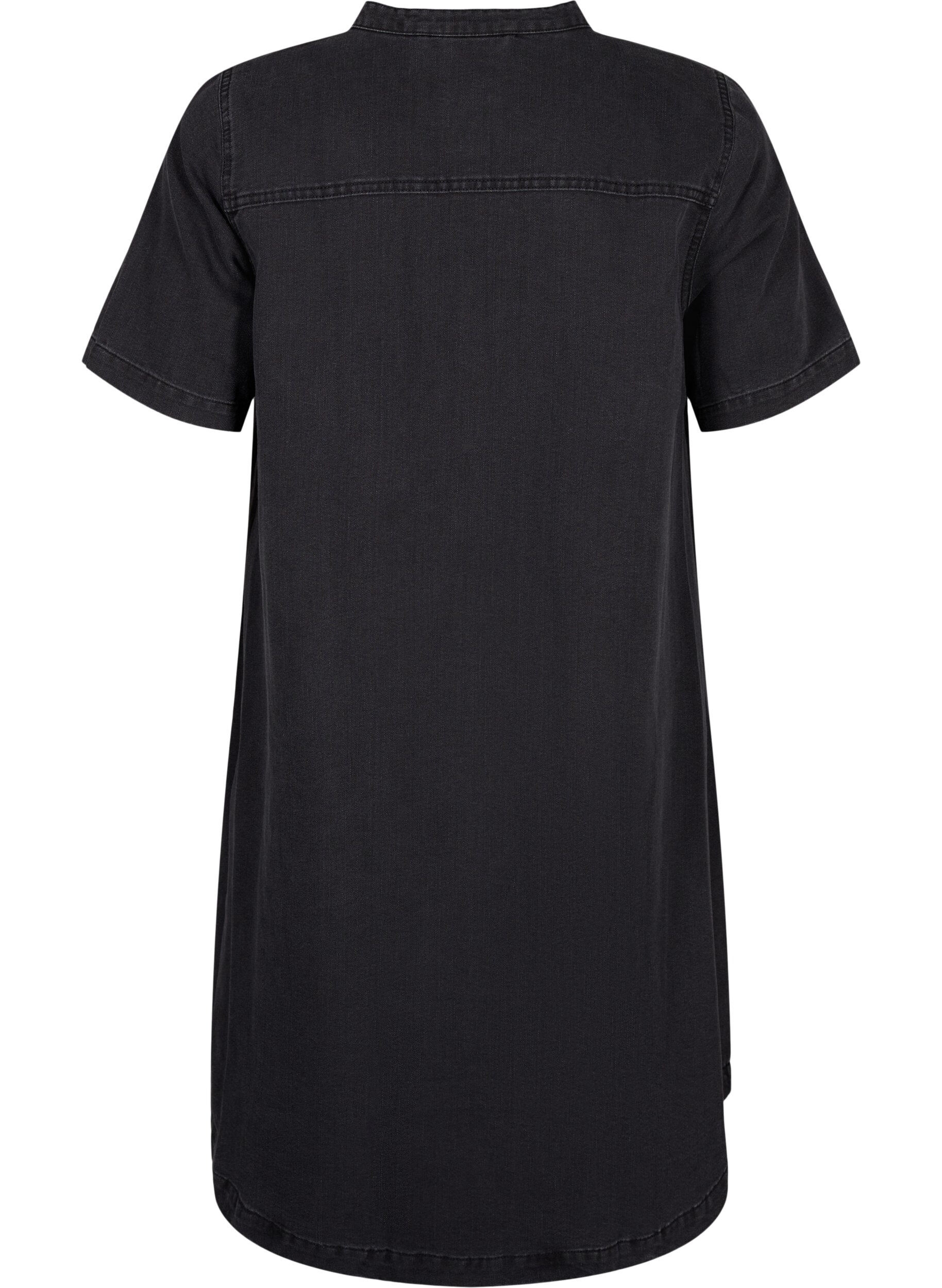 ZizziA-f&ouml;rmiges Jeanskleid mit kurzen &Auml;rmeln, Grey Denim, Packshot image number 1